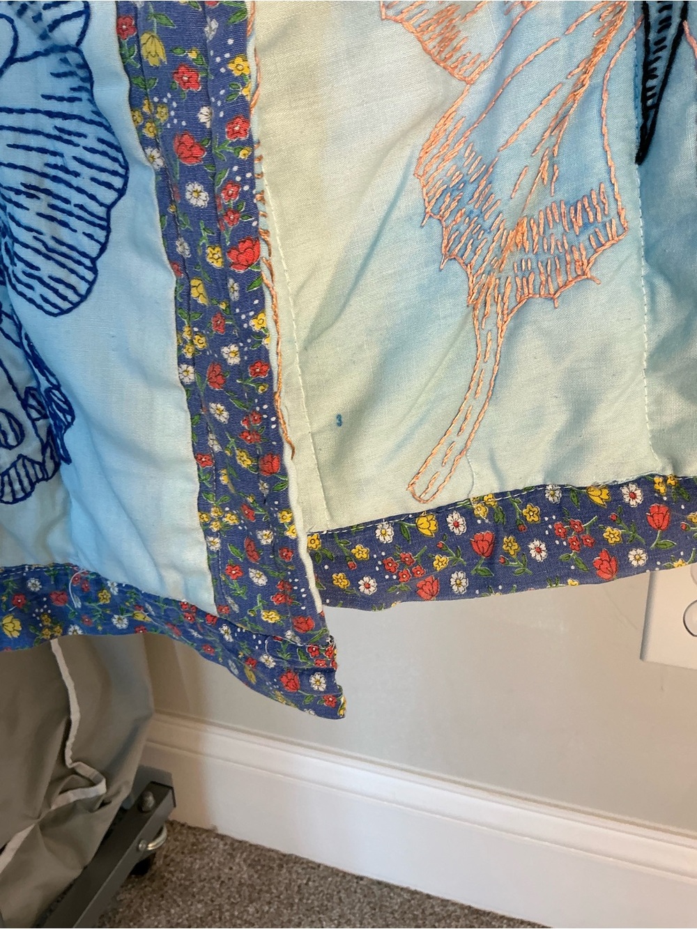 Quilt Coat with Embroidered Butterflies Medium Weight Size XL - Picture 3 of 11
